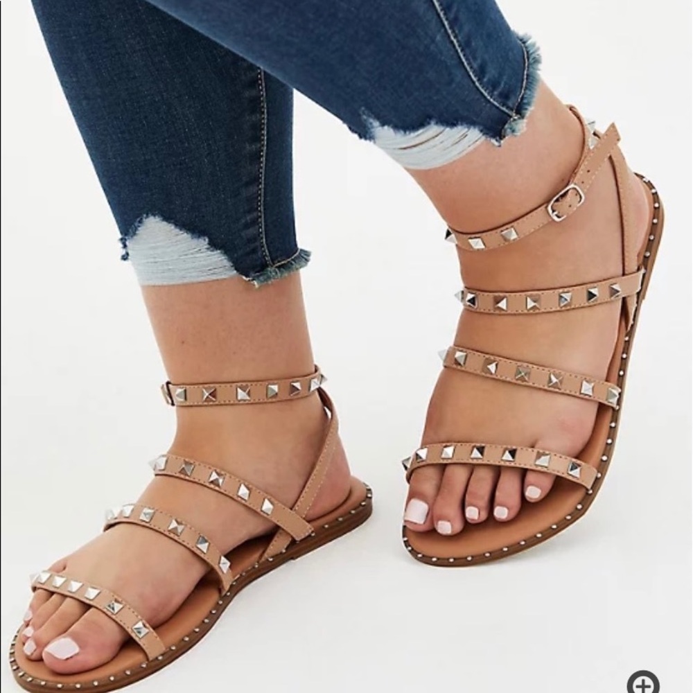 Torrid faux leather studded sandals